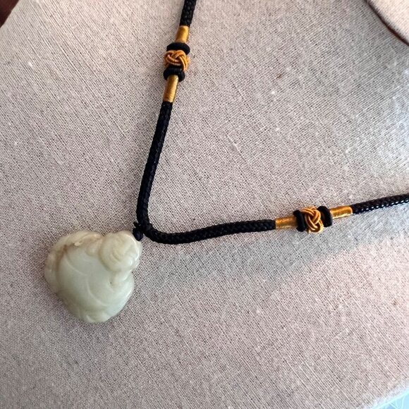 Carved Jade Buddha Necklace - Picture 6 of 10